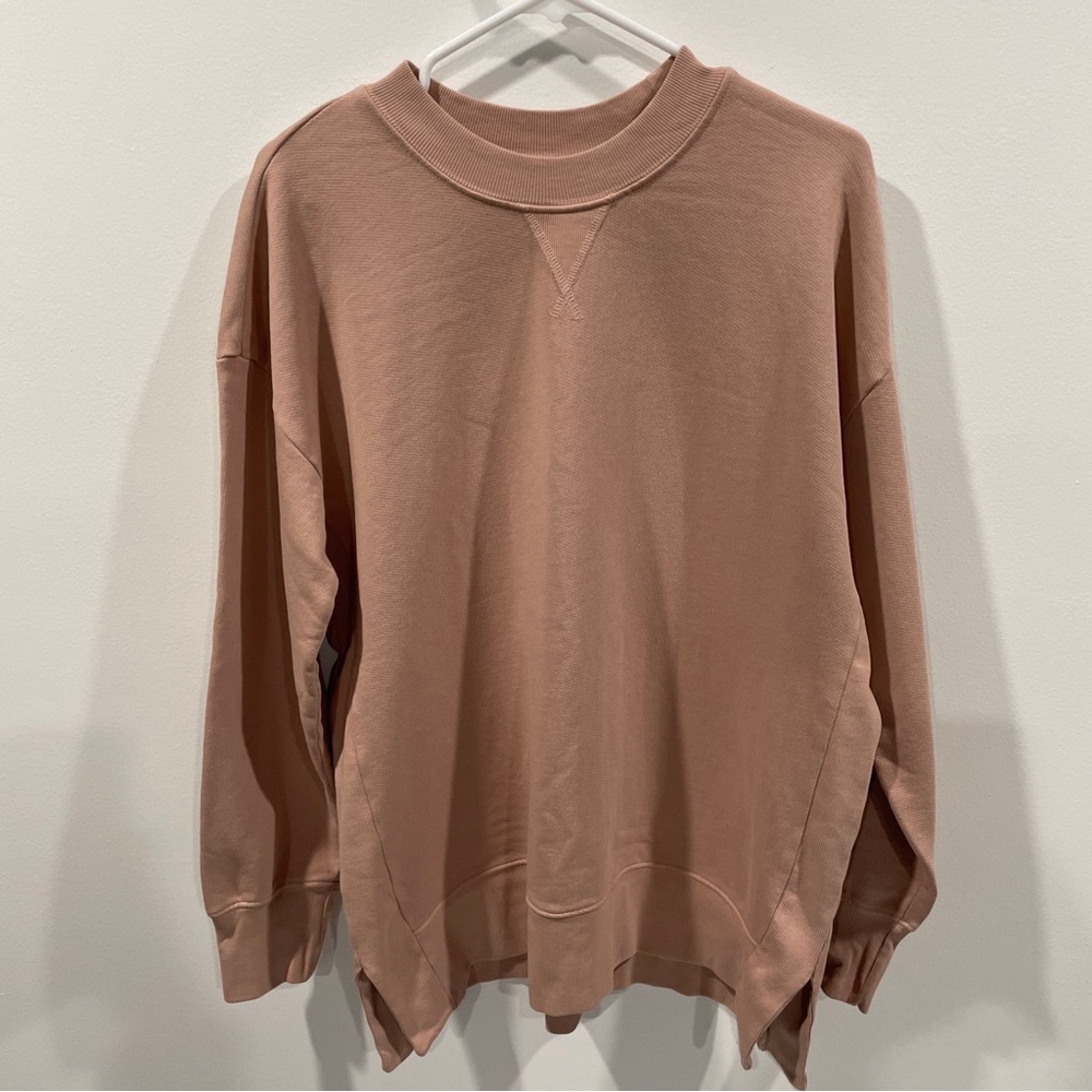 FREEDOM COMPANY SPLIT HEM CREW SWEATSHIRT 100% Cotton. Pink. Women’s Size Large